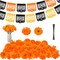 52 Pieces Day of the Dead Decorations Set (Mainly Orange, Black, Yellow)